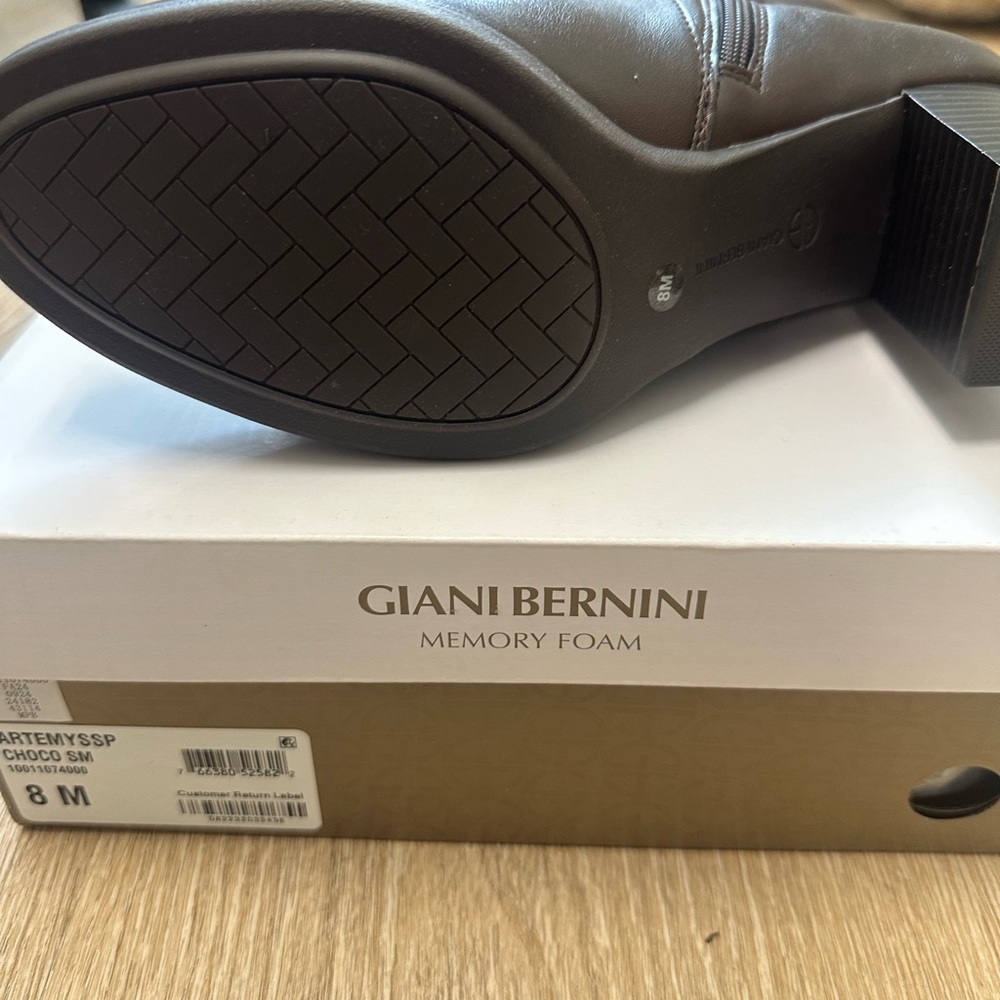 Giani Bernini Brown Leather Ankle Booties - Picture 4 of 5